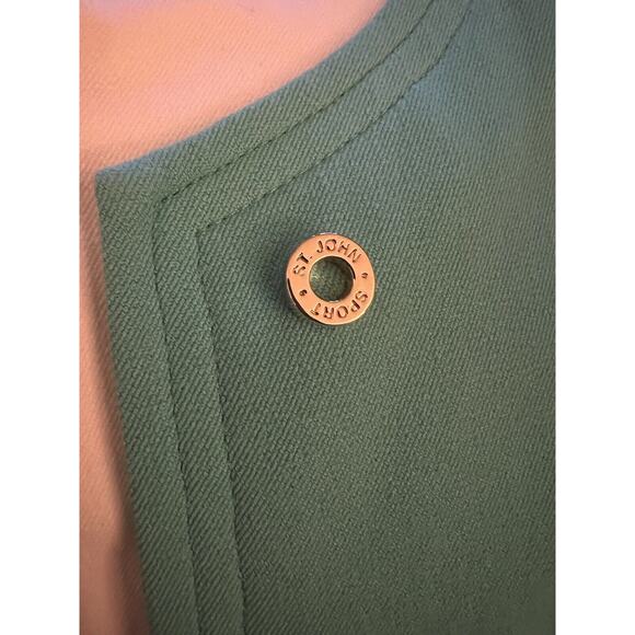 NWT St John Sport Teal Aqua White Gold Accents Zipper Jacket XS - Picture 4 of 4